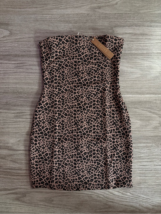 SKIMS Dresses & Skirts - SKIMS Fits Everybody Mini Tube Dress In Sienna Natural Leopard Size Small NWT